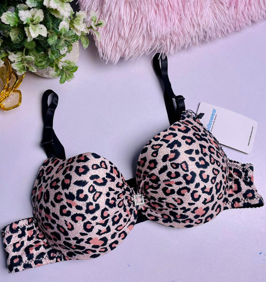 Cheetah Print Push Up Bra