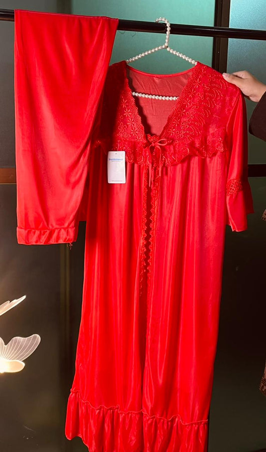 Luxurious Red Satin Nighty